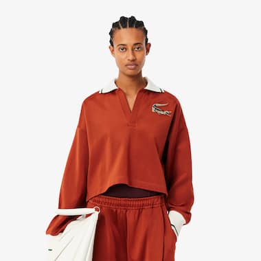 여성 레이온 혼방 크롭 스웻셔츠