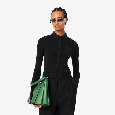 피케 집업 바디수트