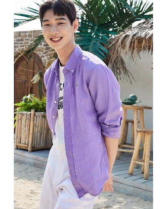 솔리드 린넨 셔츠