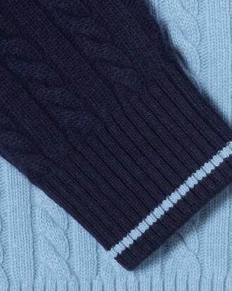 케이블 컬러블럭 카라형 집업