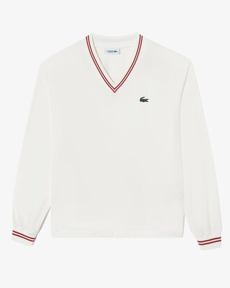 우븐 브이넥 스웻셔츠