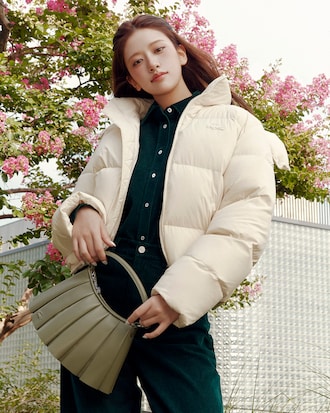 후드 숏 다운 점퍼