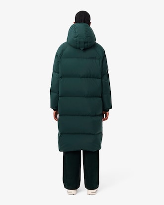 후드 롱 다운 점퍼