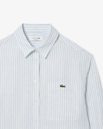 오버사이즈핏 컬러 스트라이프 린넨셔츠