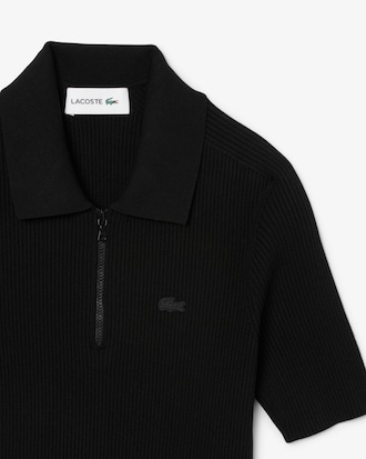 3D 립조직 반팔 폴로 드레스