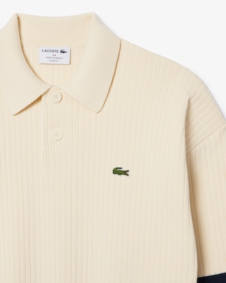 팁핑 디테일 매치 립 조직 폴로 스웨터