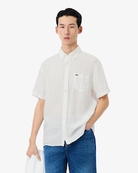 린넨 솔리드 반팔 셔츠