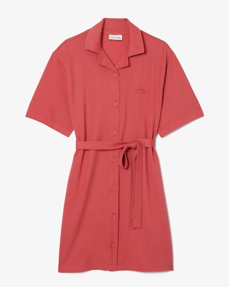 린넨 혼방 오픈카라 셔츠 드레스