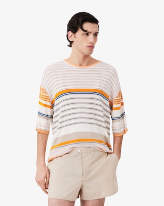 스트라이프 저지 니트 티셔츠