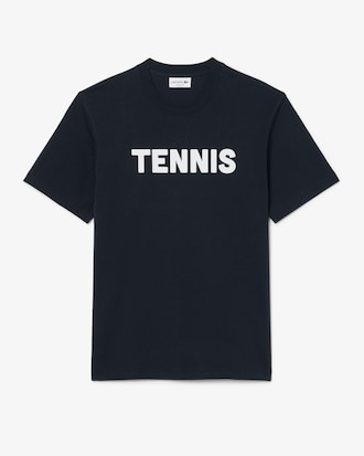 테니스 레터링 그래픽 반팔 티셔츠