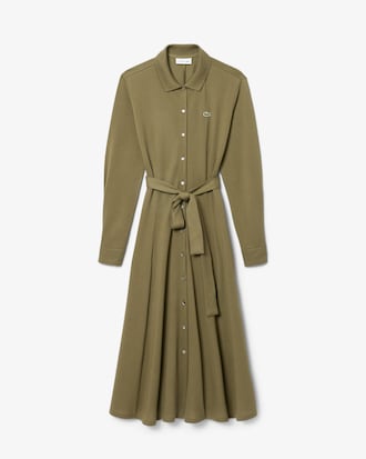 핏앤플레어 벨티드 폴로 드레스