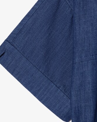 데님라이크 반팔 셔츠 드레스