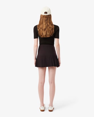 울 블렌디드 랩 플리츠 미니 스커트