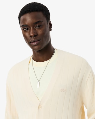 PARIS PACK 립조직 V넥 가디건