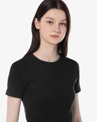 립조직 슬림핏 티셔츠