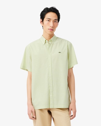 라이트 포플린 깅업 체크 반팔 셔츠