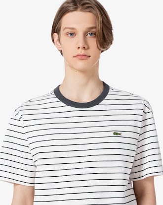 핀 스트라이프 피케 티셔츠