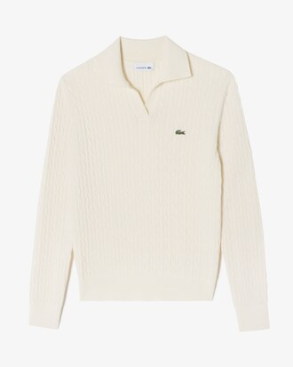 케이블 오픈카라 스웨터