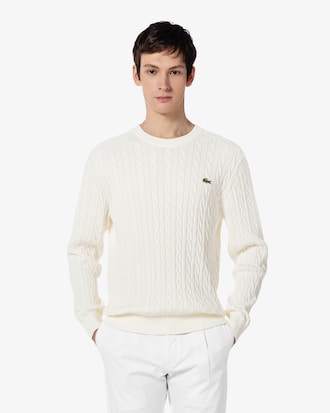 케이블 긴팔 크루넥 풀오버