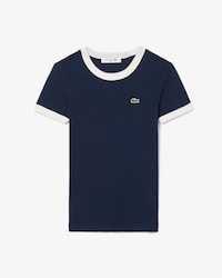 립조직 슬림핏 배색 반팔 티셔츠