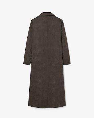 유니섹스 랩 칼라 롱 트렌치 코트