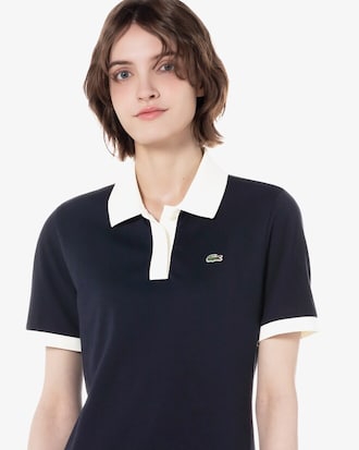 슬림핏 롱기장 피케 드레스