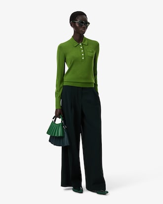 메리노 저지 슬림핏 롱슬리브 폴로 스웨터