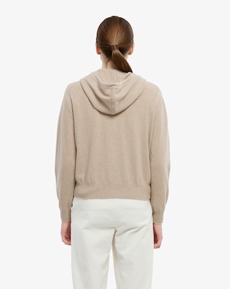 울 캐시미어 후드집업 스웨터