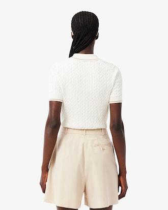 티핑 케이블 스웨터 폴로 셔츠