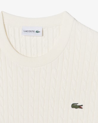 반팔 케이블 크루넥 스웨터