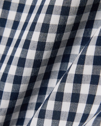 라이트 포플린 깅업 체크 반팔 셔츠