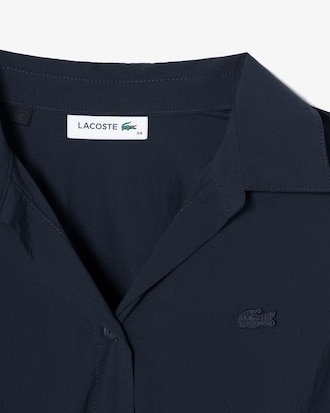 플레어 반팔 셔츠 드레스