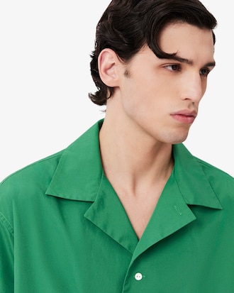 남성 스트라이프 프린트 루즈핏 반팔 셔츠