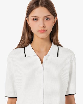 폴로 티핑 반팔 가디건