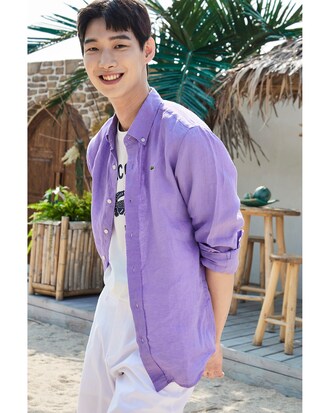 솔리드 린넨 셔츠