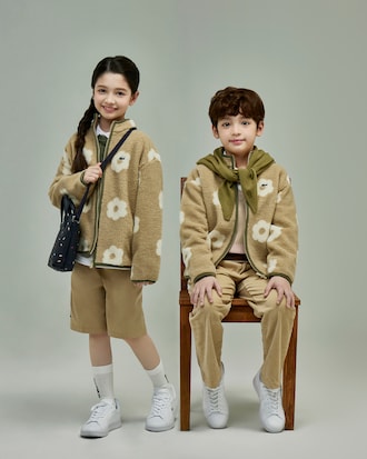 패턴 플리스 집업