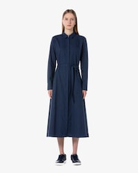 플란넬 우븐 롱드레스