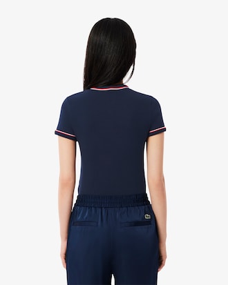 더블 파이핑 슬림핏 저지 티셔츠