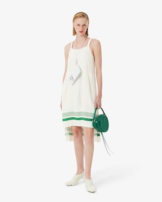 여성 언발란스 플리츠 드레이프 롱 드레스