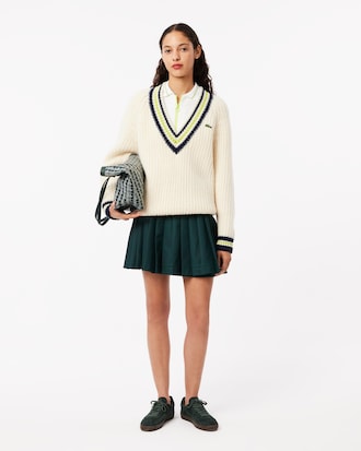 탑스티치 플리츠 스커트