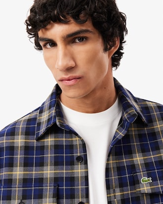 투 포켓 체크 오버셔츠