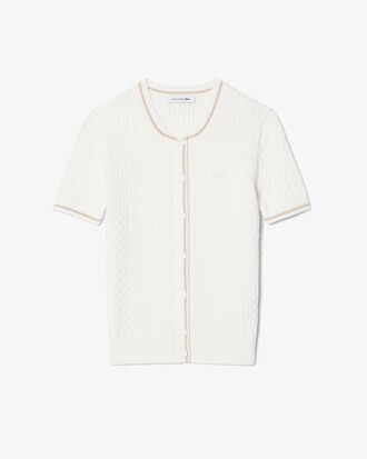 티핑 케이블 반팔 가디건