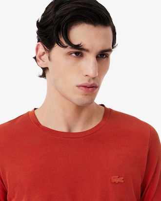 남성 실크 피케 슬림 크루넥 티셔츠