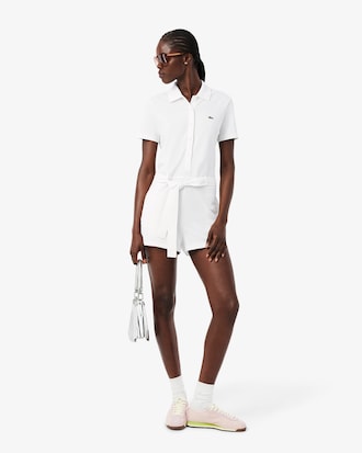 미니 피케 반팔 점프수트