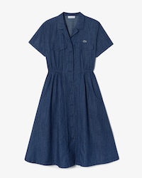 데님라이크 반팔 셔츠 드레스