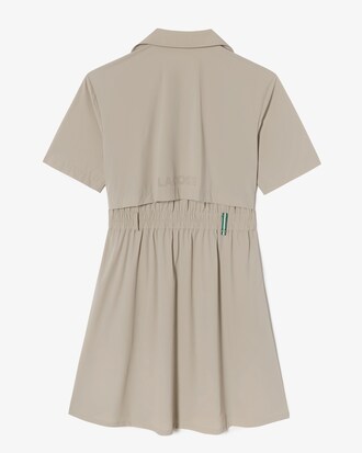 카라 반팔 우븐 드레스