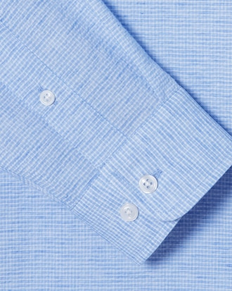 뉴 린넨 체크 셔츠