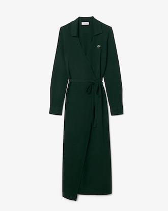 랩스타일 롱 폴로 드레스