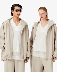 유니섹스 라미네이티드 후드 집업 재킷