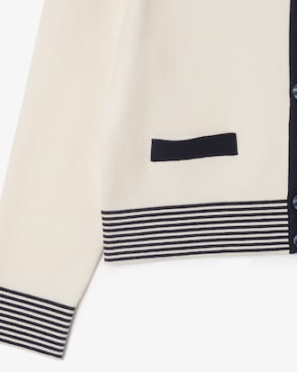 배색 긴팔 가디건